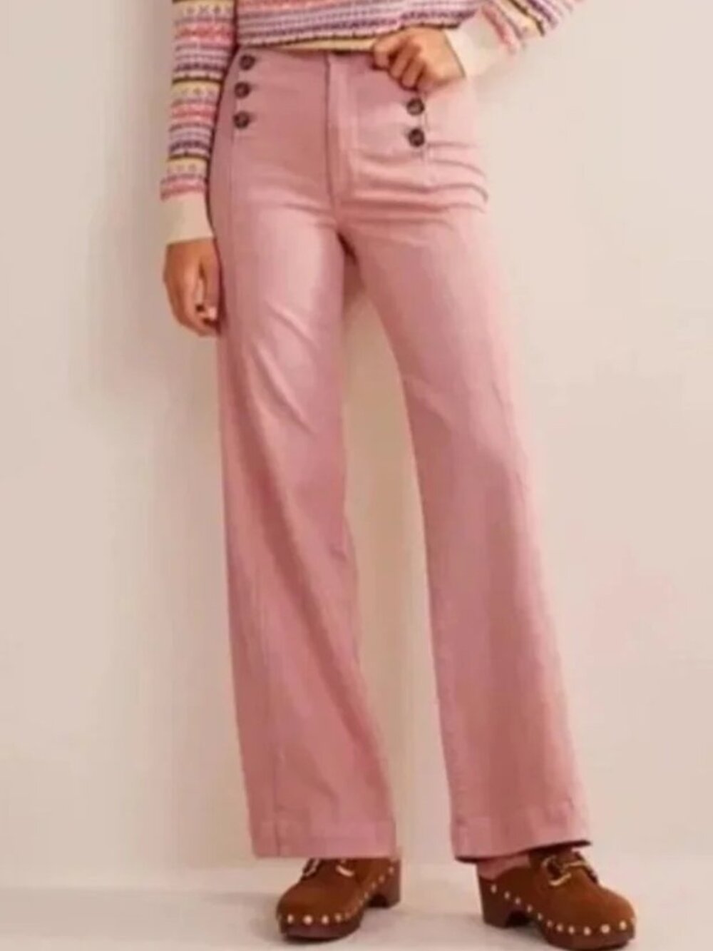 BODEN Sailor Wide Leg Trousers High Waisted Nautical
